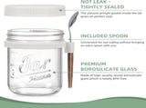 4-Pack 16oz Glass Overnight Oats Jars with Lids & Spoons, Airtight Mason Jars for Yogurt, Salad, V1107-CS-BXBLSNB