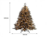 Christabelle 2.3m 7.5ft Midnight Snow Christmas Tree Pre Lit Warm White LED Black Foliage Flock 112_HZMS75