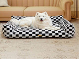 Pawz Pet Bed Plush Checkered Dog Bed Washable Cat Bed PT1370-L-AU