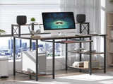 Levede Office Gaming Computer Desk Brown DH1054-BR