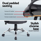 Artiss Computer Desk 120cm Executive Office Chair Set PU Leather High Back Black FURNI-O-DESK-CHAIR-9127-BK