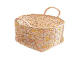 Extra Large Fabric Storage Basket Boho Floral Laundry Hamper with Carry Handles, Foldable Clothes V1366-AZ2-W-16490