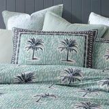 Logan and Mason 250TC Kimba Teal Cotton Sateen Quilt Cover Set Super King V442-LED-QUILTCS-KIMBA-TEAL-SK