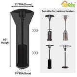 Patio Heater Cover, 89"H x 33"D x 19"B, Black Waterproof Outdoor Heater Cover with Zipper and V1107-117-47351