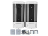 Double Soap Dispenser Drip Proof Wall Mounted Gel Hand Soap Dispenser for Bathroom 320mlx2 White V1294-YM0901-3112250038411