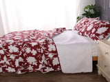 Ramesses Spring Red 3 Pcs Bamboo Blend Ultrosonic Reversible Comforter Set Queen V442-KIT-COMFORTER-3PCSSPRING-RED-QS