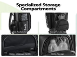 Everfit Golf Cart Bag Rolling Buggy Club Organiser Synthetic Leather Black GOLF-B-BAG-CART-BK