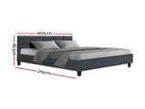 Artiss Bed Frame Queen Size Charcoal TINO BFRAME-H-TINO-Q-CA-AB