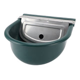 Livestock Water Bowl Trough Drinking Dispenser Farm Feeder Plastic with Iron Lid Float Ball Green V1294-YM0901-3111250020511