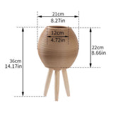Wicker Plant Stand, Mini Rattan Woven Plant Stand with Wooden Legs for Indoor Plants, Light Brown V1192-AZ-W-19565