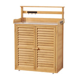 Gardeon Outdoor Storage Cabinet Box Potting Bench Table Shelf Chest Garden Shed OSC-CABI-WOOD-NTL