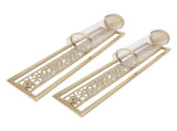 2pcs Wall Candle Holder Vintage Hollowed Candle Holder Metal Wall Art with Glass Cover for Home V1294-YM0901-3115250079011