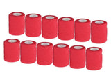 12Pcs Bandage Wrap Natural Latex Elastic Self Adhesive Wrap for Cows Dogs Horses 10cm Red V1294-YM0523-3111220104711