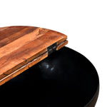 Coffee Table Set 2 Pieces Solid Reclaimed Wood Black Bowl Shape 43_245257