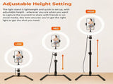 12 Inch LED Video Ring Light with Tabletop Light Stand and Phone Holder Black V63-838531