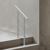 Handrails for Outdoor Steps, 31.5in Length 2 Crossbars Stair Hand Rail Kit, Transitional Stainless V952-BXGSLZFS80CMSOHDTV0
