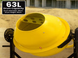 Kartrite Portable 63L Cement Concrete Mixer Dual Mix Blades & Tipper Lock 220W HCM-225-063