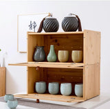 CARLA HOME Bamboo Bread Box, Kitchen Countertop Storage, Window Bread Holder LSB-36156