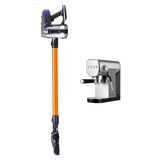 Devanti K7 Cordless Stick Vacuum Cleaner plus Coffee Maker Machine Espresso VAC-K7-GD-CM-03-SS