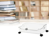Wheeled Storage Containers Plastic Transparent Under Desk Book Storage Box with Roller for School V1294-YM0706-3117230131811