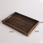 SOGA 2X Large Walnut Rectangle Wooden Tray Breakfast Dinner Serving Board Tea Set Holder Kitchen WODE563X2