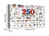 Patriotic America 250th Anniversary Jigsaw Puzzle 1000 Pieces, July 4th Independence Day V1366-AZ2-W-24846