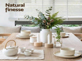 Artiss 3 Piece Dining Sets, 120cm Wooden Dining Table and 2 Upholstered Chairs Set, Space-Saving DSET-TAB120-BEN90-WD