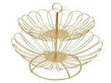 2 Tier Fruit Bowl Modern Nordic Design Geometric Detachable Gold Fruit Basket for Home Decoration V1294-YM0714-3118210368911
