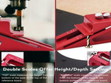 Adjustable Setup Block Height Gauge, Aluminum Precision Woodworking Tools for Router and Table Saw V1366-AZ2-W-03744