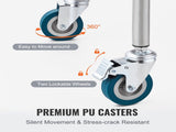 Lab Rolling Cart, 2-Shelf Stainless Steel Rolling Cart, Lab Serving Cart with Swivel Casters, Dental V952-SYSST42014302X42AV0
