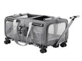 i.Pet Pet Carrier Swivel Wheels Foldable Cat Dog Trolley Stroller Travel Bag Grey PET-CARRIER-WL60X38-GR
