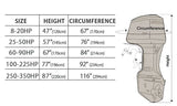 Black 420D Oxford Full Outboard Motor Cover, Thickened & UV Resistant Boat Engine Protector V1221-XM-CWJQZ-002