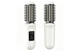 2 in 1 Cordless Hair Straightener Brush Curling Iron with LCD Display-White V1263-JX-7413-1