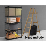 Giantz 1.5M Garage Shelving Warehouse Rack Pallet Racking Storage Shelve Black WR-E-7X15-BK