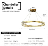 BAMDECOR C3342/1 Modern Crystal Chandeliers Lighting Contemporary Wave Chandelier Lighting V255-BAM-C3342/1-80