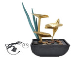 Indoor Tabletop Fountain Lotus LED Waterfall Fountain Ornament Feng Shui Art Craft Home DecorationAU V1294-YM0710-3115210156212