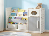 Keezi Kids Bookshelf and Toy Organizer with 3-Tier Bookshelvs, 2 Removable Bins and 2 KPS-BOOK3T-MUL-BG