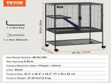 36" Metal Small Animal Cage 2-Tier Rolling Ferret Cage with Tray A Ramp V952-JSXDL322233IWSCUUV0