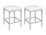 Artiss 4x Bar Stools Leather Padded Metal White BA-TW-9076-WHX4