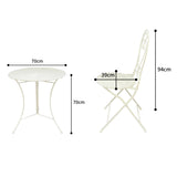 Bordeaux 3pc Setting Round Table 2 Chairs V637-48120SET