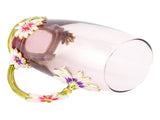 Glass Cup Innovative Flower Tea Cup with Spoon Drink Mug Birthday Christmas Festive GiftsGreen V1294-YM0901-3118210111814