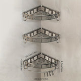Gray Shower Caddy 3-Tier Corner Caddy Shower Hooks Bathroom Storage Rust-Resistant V1347-113-38886