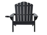 Gardeon Outdoor Chairs HDPE Adirondack Beach Chair Sun Lounge Patio Furniture Garden Black FF-BEACH-HE-BK