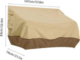 Outdoor Garden Bench Cover 210D Oxford Waterproof Windproof Tear Resistant UV Protection Beige Patio V1237-ZY-924-133