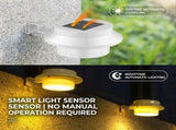 Solar Powered Smart Wall Light with Auto Dusk-to-Dawn Sensor, IP65 Waterproof Fence & Garden Accent V1341-ZY-6PK4YY23-16PCS-BLACKHOUSINGCOOLWHITELIGHT