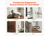 Toilet Safety Rail, 76.5 cm U-Shaped Handicap Bar, Foldable Senior Safety Pole, Flip Up Toilet V952-CSFSWZTKFZ305ODGSV0