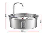 i.Pet 3.2L Cat Water Fountain Pet Feeder Dog Drinking Dispenser 304 Stainless Steel PET-FEEDER-3L-SS
