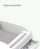 YES4PETS Large Cat Litter Tray Box Kitty Toilet with Rack Scoop Drawer-Style Cleaning Box White V278-AT1003-WHITE