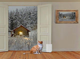 White Pet Door Block with Elastic Strap for Home Use, Ideal for Cats and Dogs, Easy Installation and V1369-AZ3-W-13219