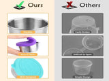 Mini Food Storage Containers - Stainless Snack Box - Set of 12 Dressing Jars - Small Stainless V1188-MS101-03088-1